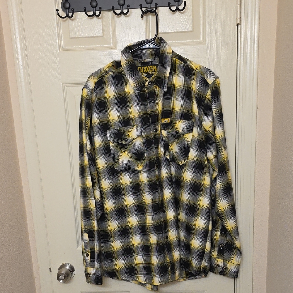 DIXXON Yellow and Black Plaid Shirt Jacket